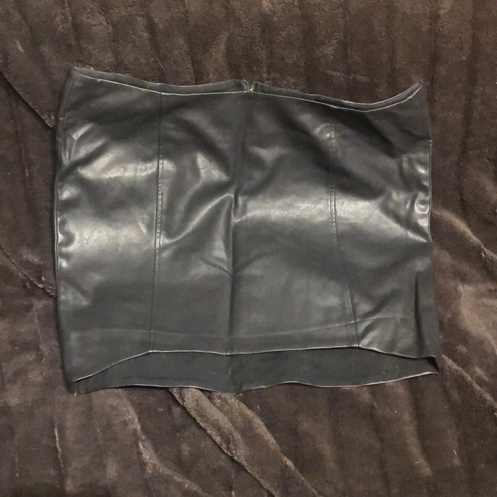 Faux leather skirt